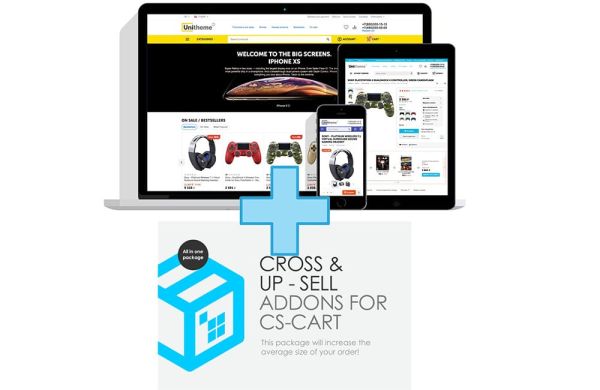 Комплект UniTheme2 + Пакет модулів Cross- і up-sell
